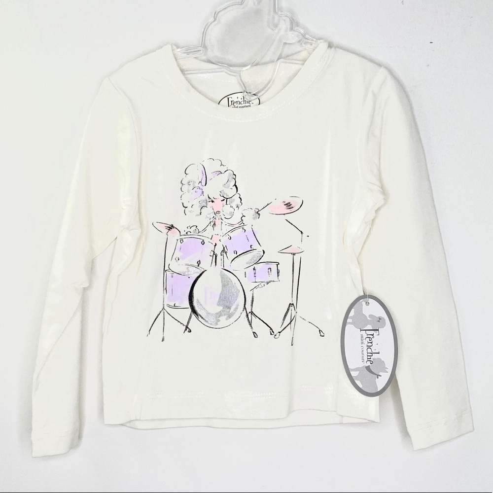 NWT Frenchie White Cotton Sweater With Paint